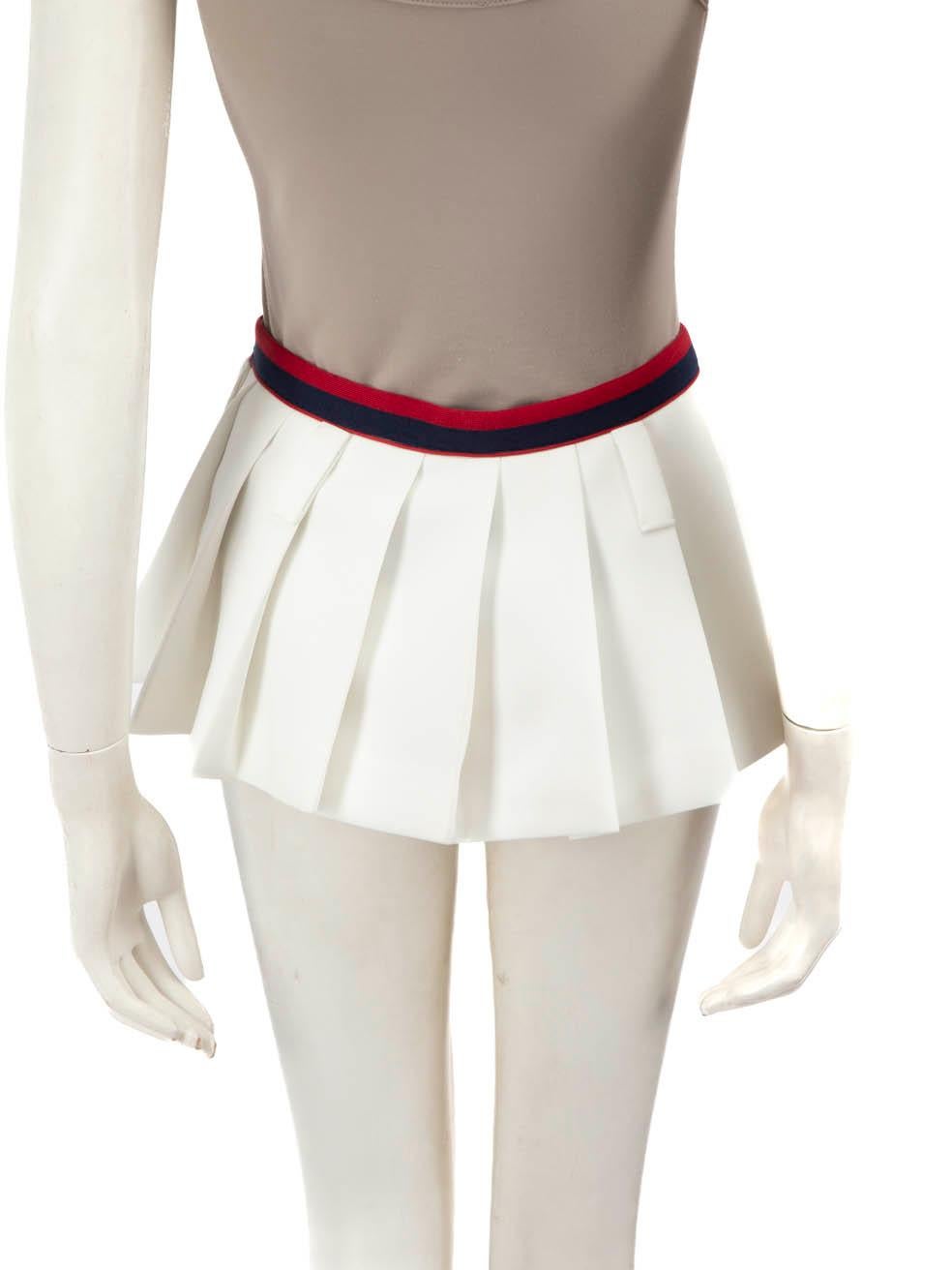Miu Miu Falda Microplisada Blanca Talla XS Blanco en venta