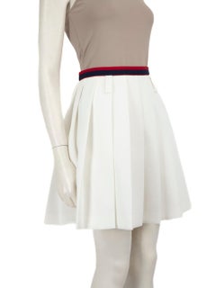 Miu Miu White Mini Pleated Skirt Size L