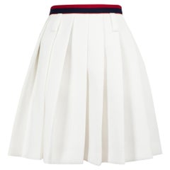 Miu Miu White Mini Pleated Skirt Size L