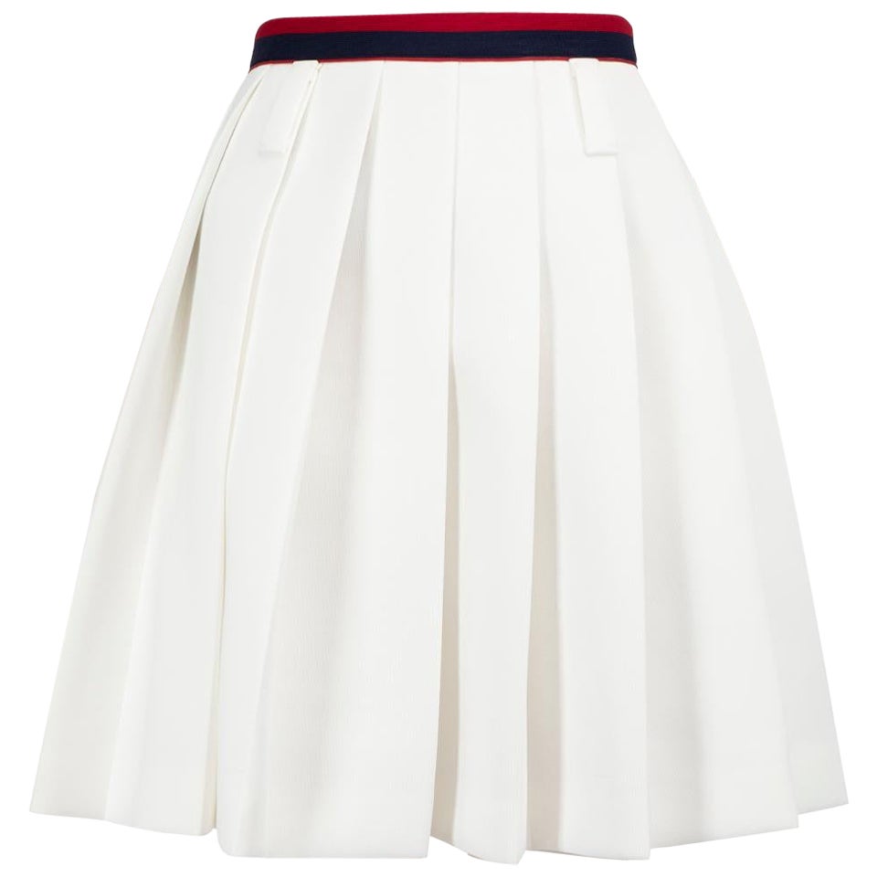Mini falda plisada blanca Miu Miu Talla L
