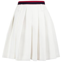 Miu Miu White Mini Pleated Skirt Size L