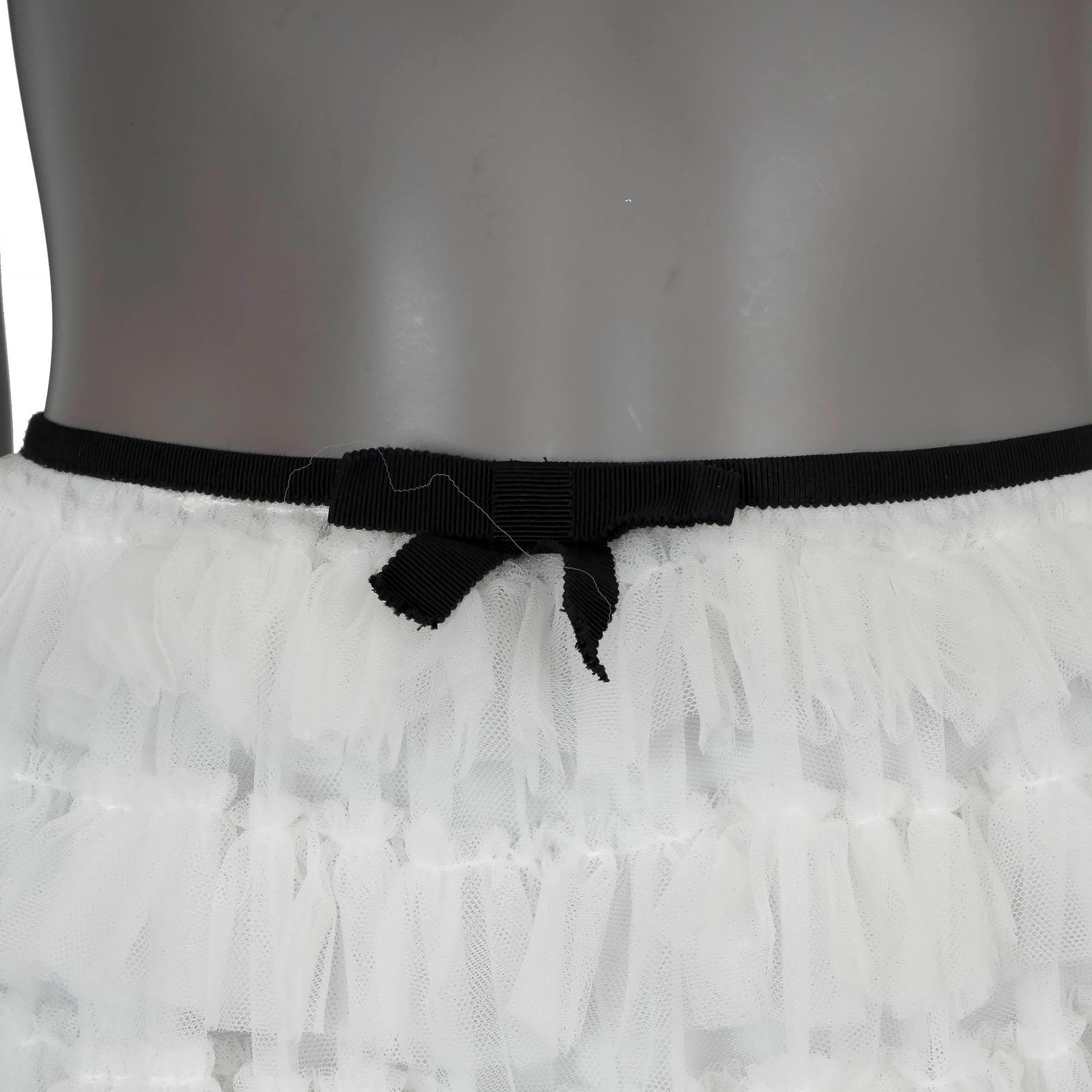 MIU MIU nylon blanco 2021 TIERED TULLE Falda MIDI 38 XS en Excelente estado para la venta en Zürich, CH