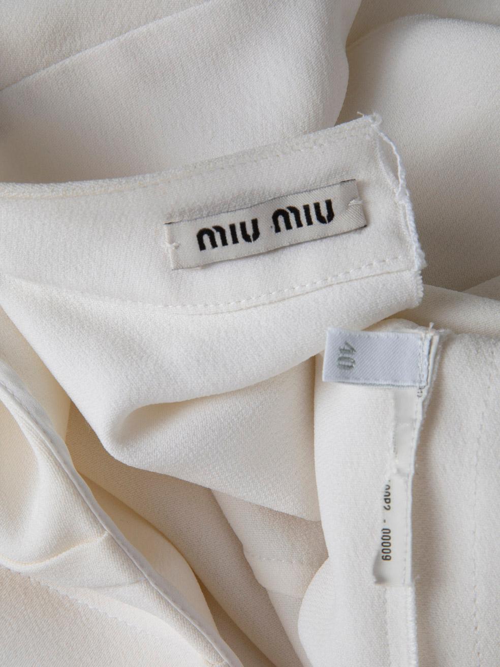 Miu Miu White - camicetta senza maniche con dettaglio a fiocco - taglia S.S. in vendita 5