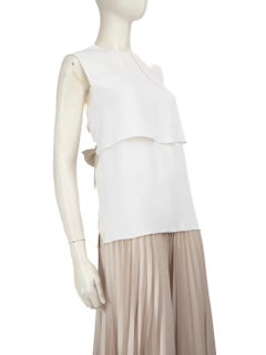 Miu Miu White Sleeveless Bow Detail Blouse Size S