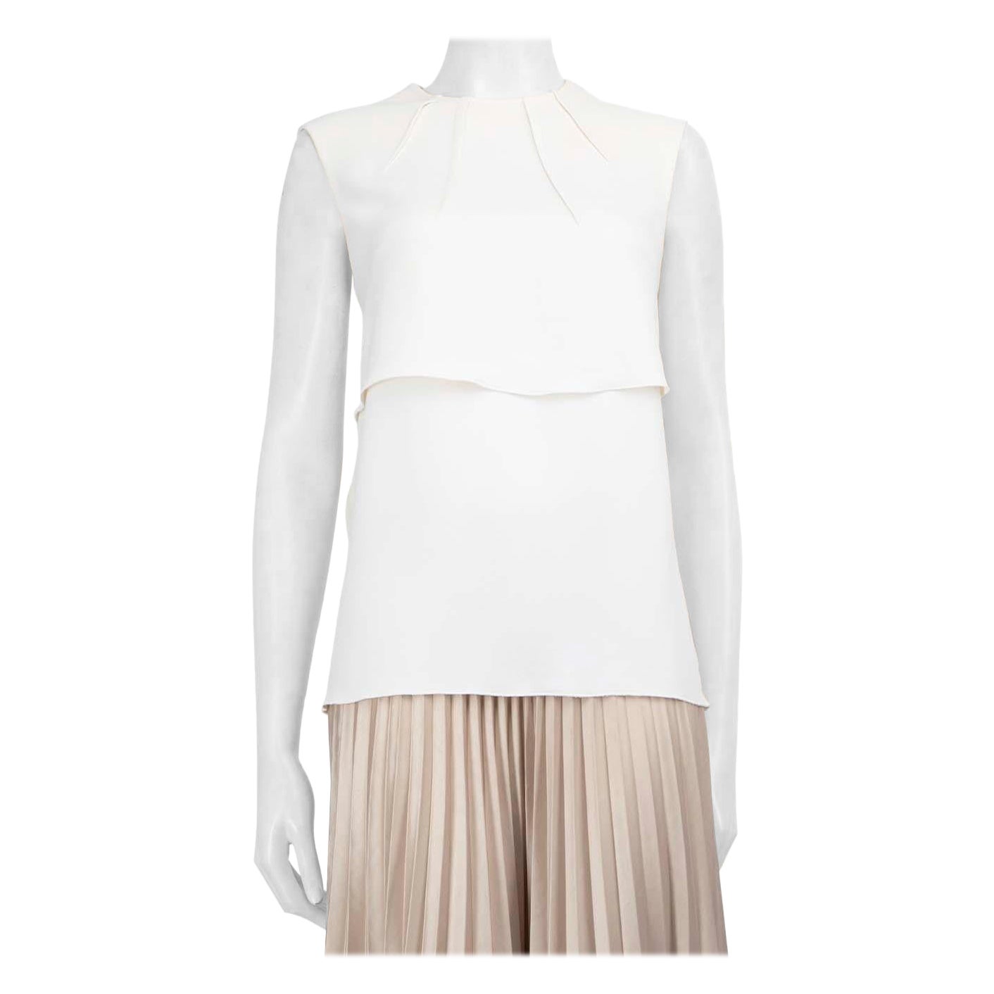 Miu Miu White - camicetta senza maniche con dettaglio a fiocco - taglia S.S.