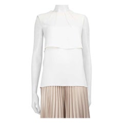 Miu Weiße ärmellose Bluse mit Schleifendetail Größe S