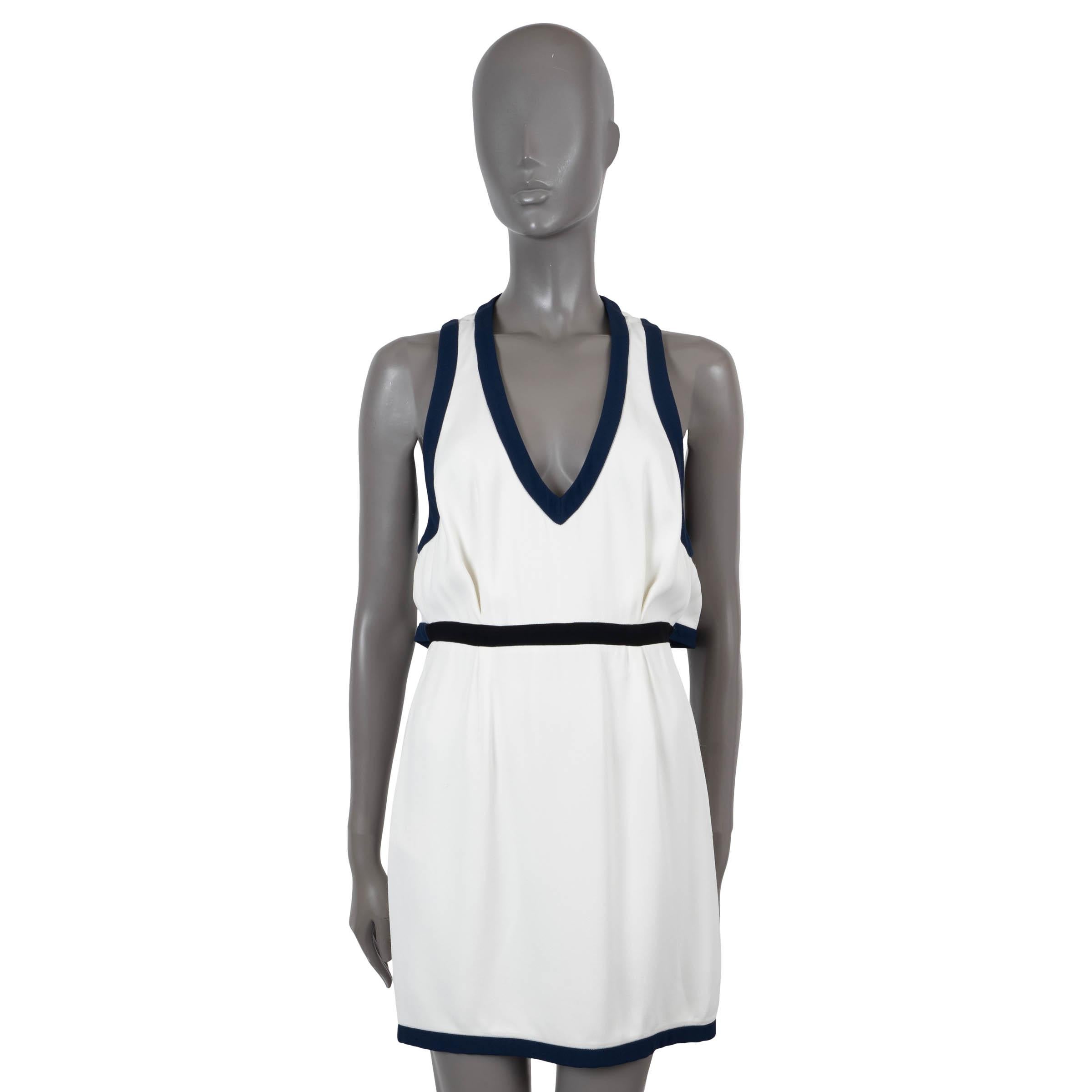 S.I.V.A. White in viscosa 2010 DEEP-V CREPE MINI Dress 40 S. in vendita