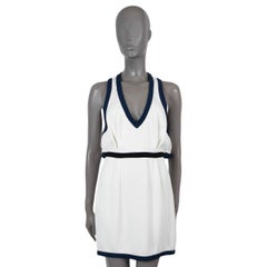 Robe courte MIU blanche viscose 2010 DEEP-V CREPE 40 S