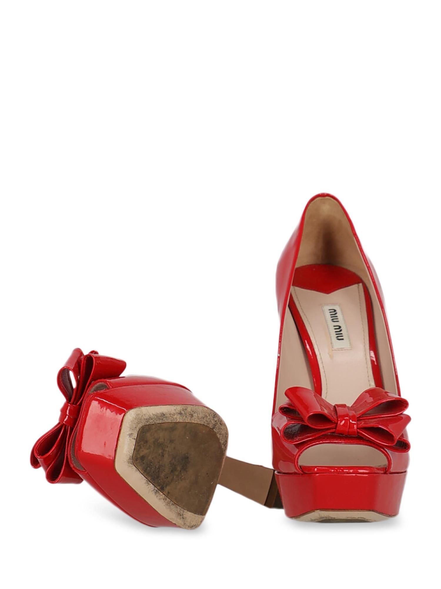 Miu Miu Woman Pumps Red Leather IT 39.5 For Sale 1