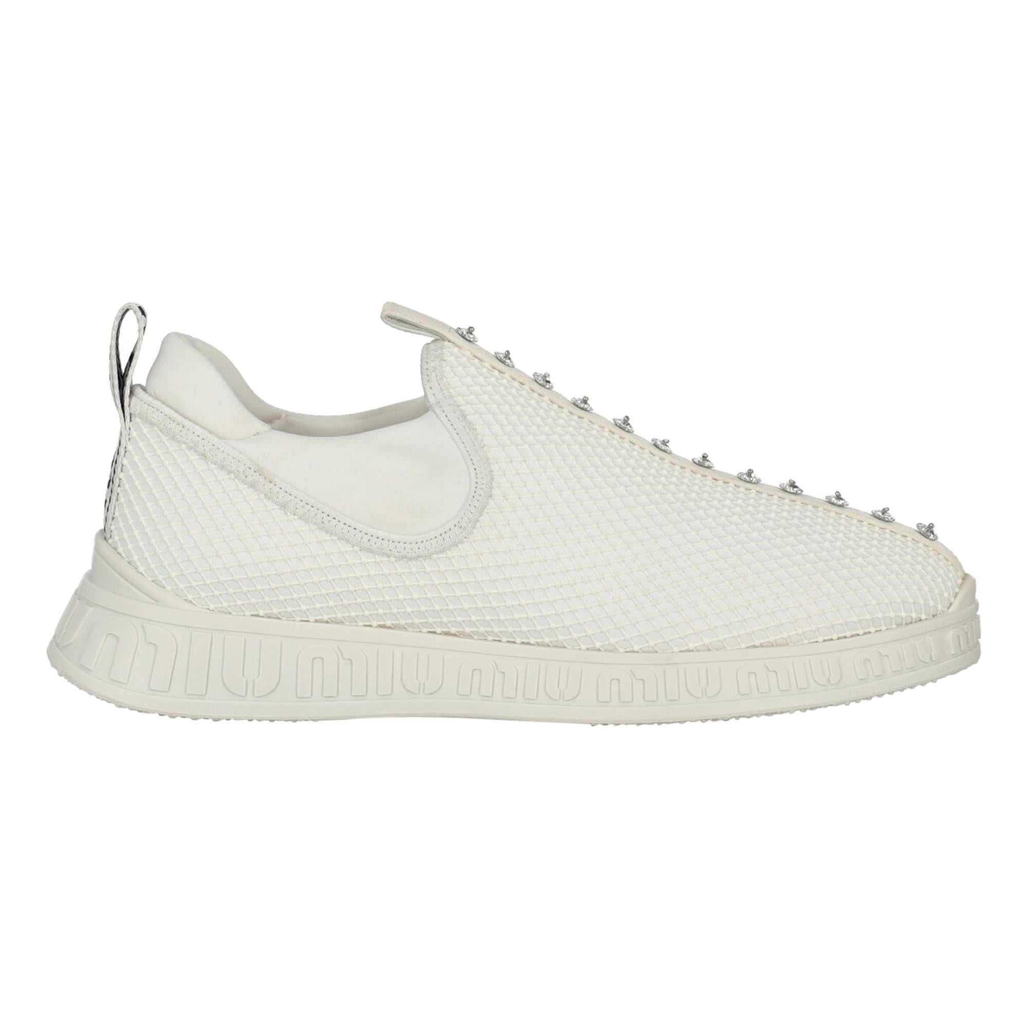 Miu Miu Woman Sneakers White Synthetic Fibers IT 40 For Sale