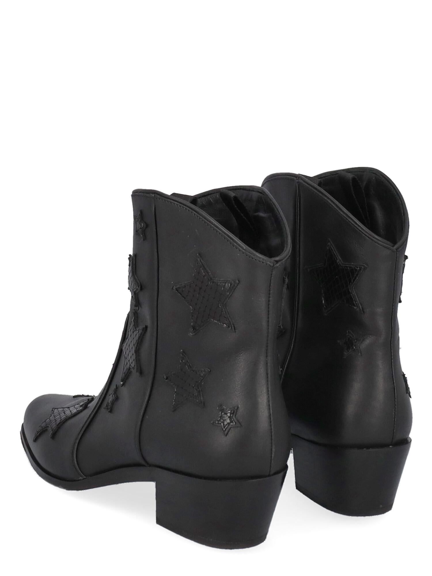Miu Miu Women Ankle boots Black Leather EU 37 In Good Condition For Sale In Milan, IT