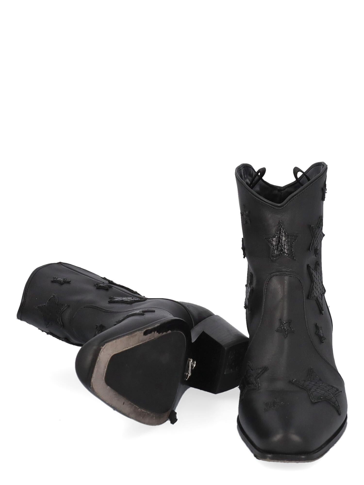 Women's Miu Miu Women Ankle boots Black Leather EU 37 For Sale