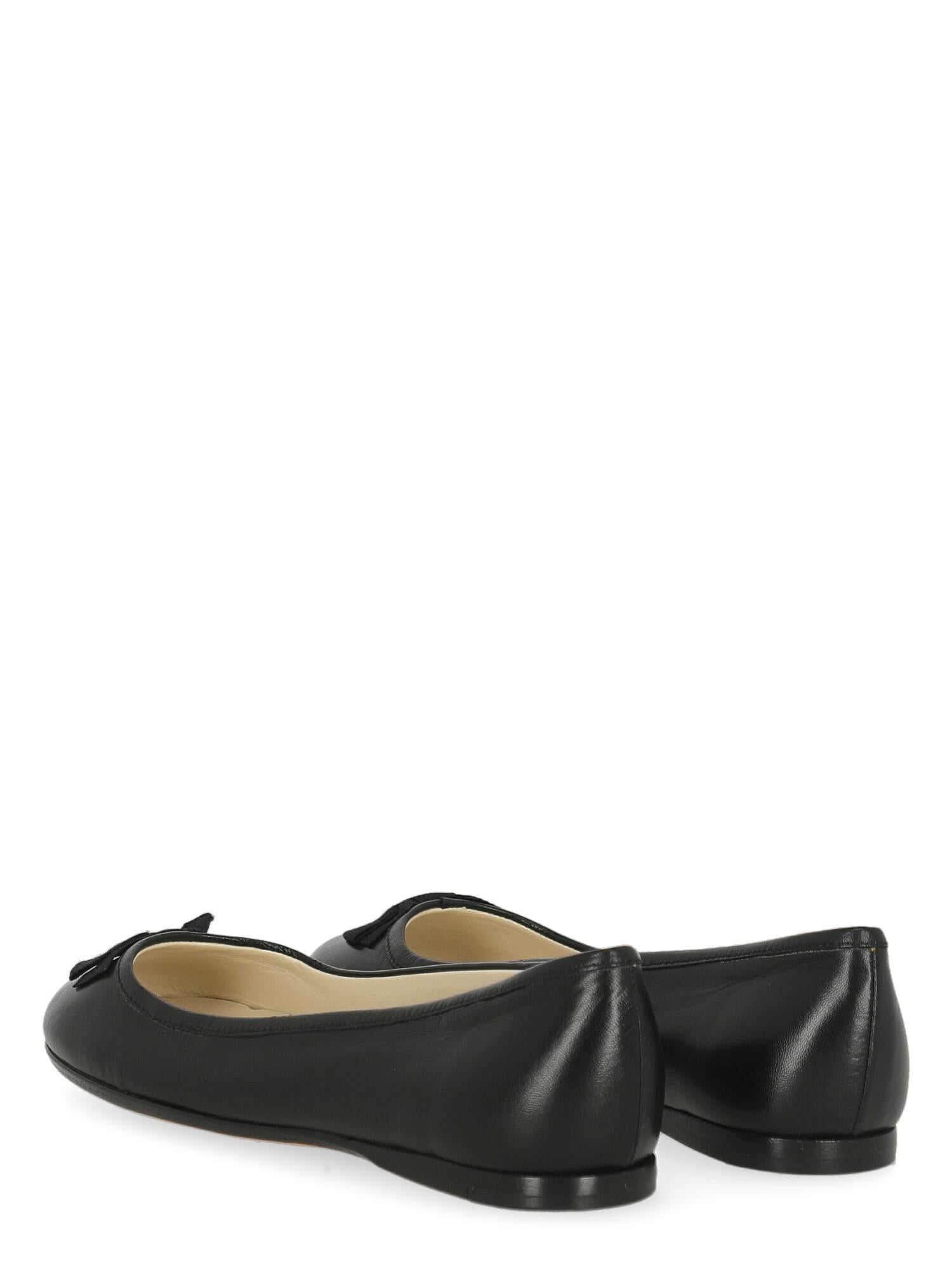 Miu Miu Women Ballet flats Black Leather EU 35 In Excellent Condition For Sale In Milan, IT
