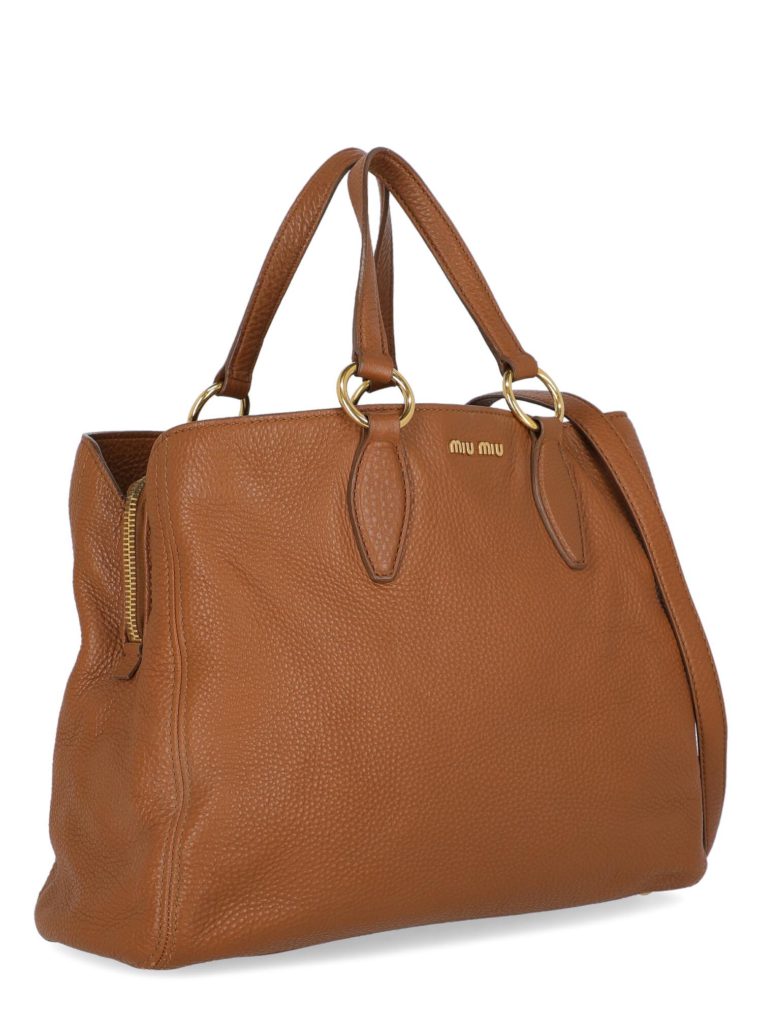 Miu Miu  Women   Handbags  Brown Leather  In Good Condition For Sale In Milan, IT