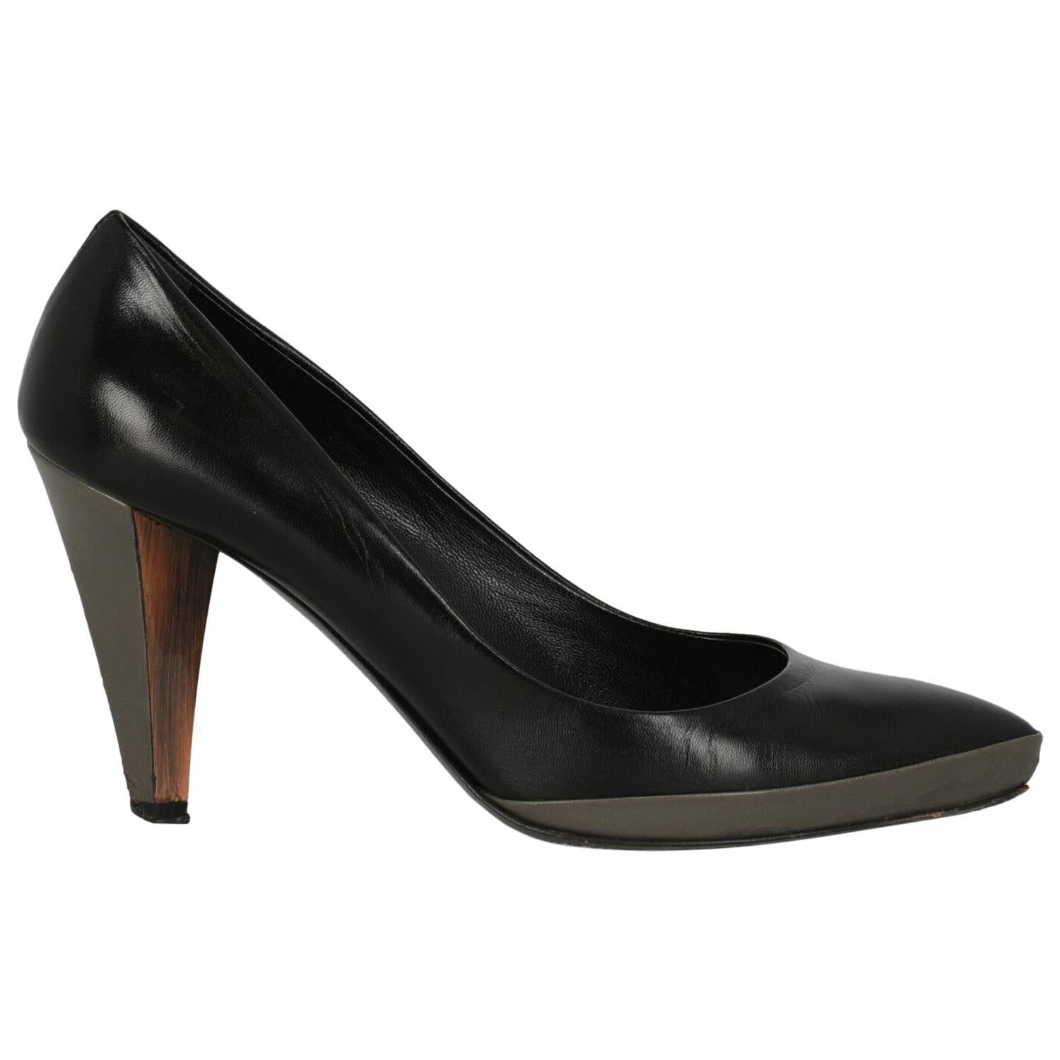 Miu Miu  Women   Pumps  Black, Grey Leather EU 37.5 For Sale