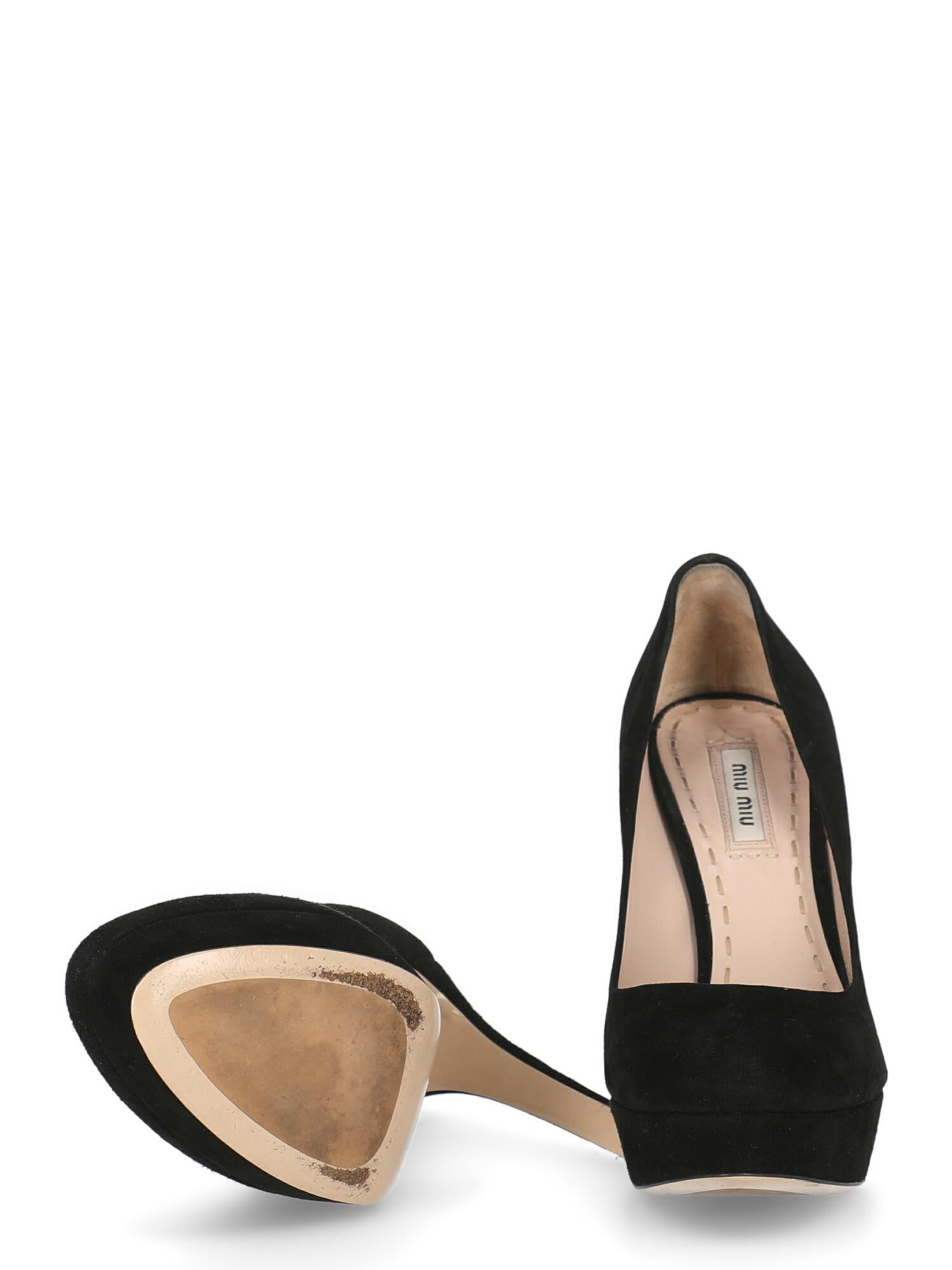 Miu Miu Women  Pumps Black Leather IT 37 For Sale 1