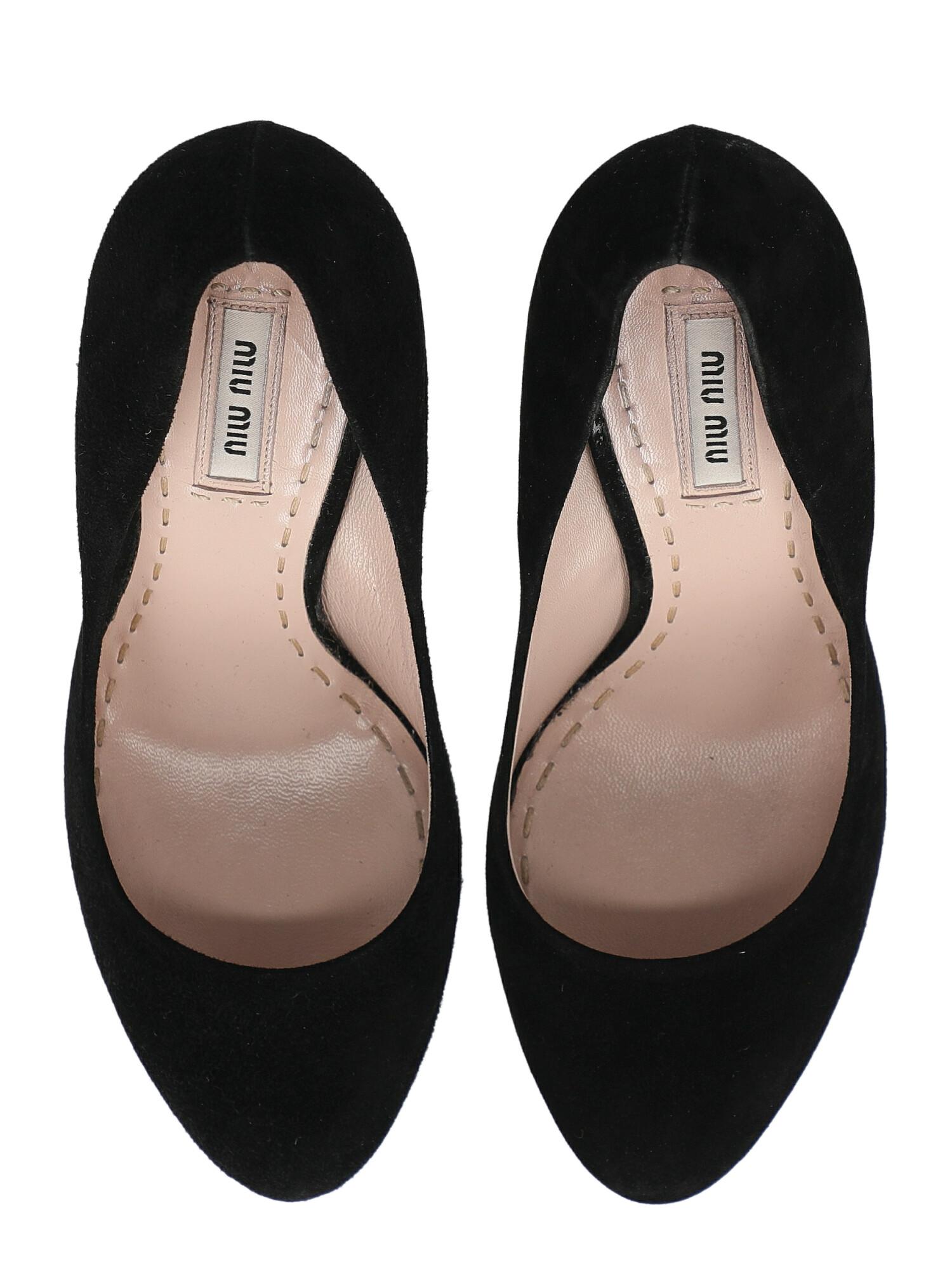 Miu Miu Women  Pumps Black Leather IT 37 For Sale 2