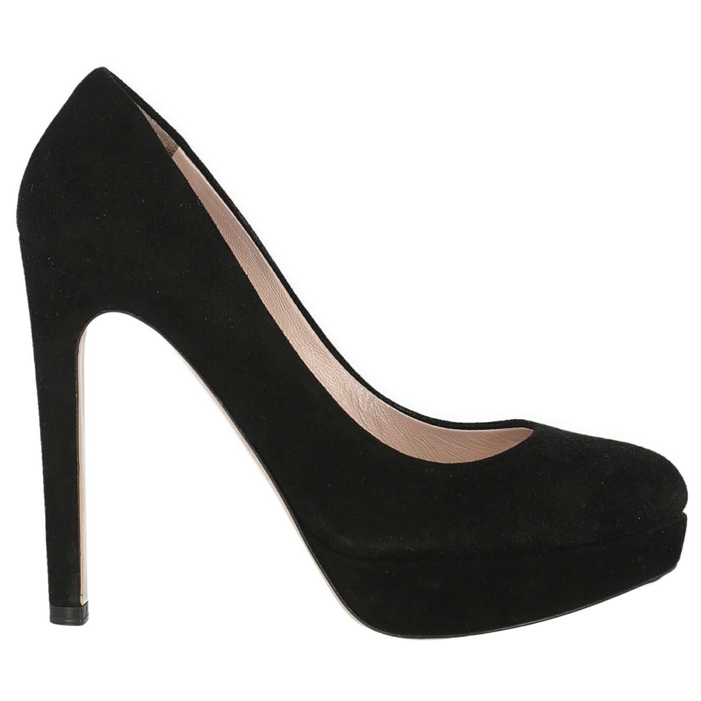 Miu Miu Women  Pumps Black Leather IT 37 For Sale