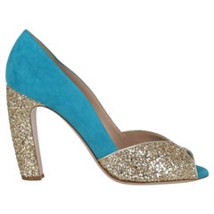 Miu Miu Women  Pumps Blue Leather IT 40