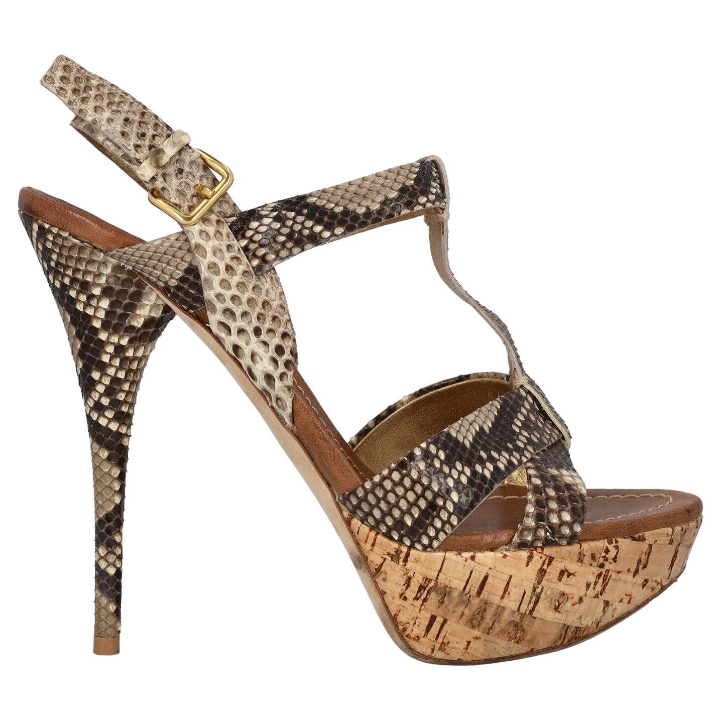 Miu Miu Women's Foule Leather Sabot Sandals Beige