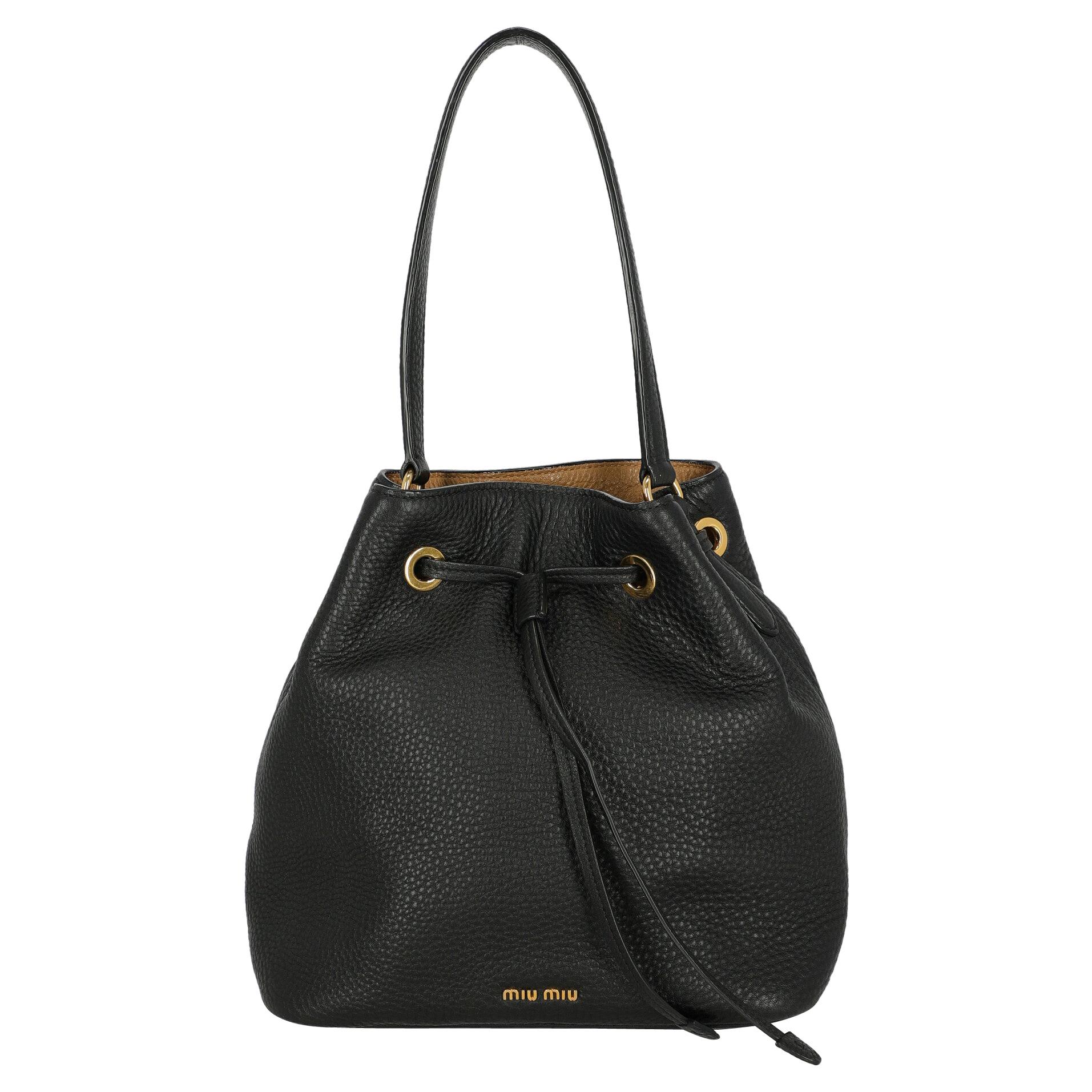 Miu Miu  Women   Shoulder bags   Black Leather  For Sale