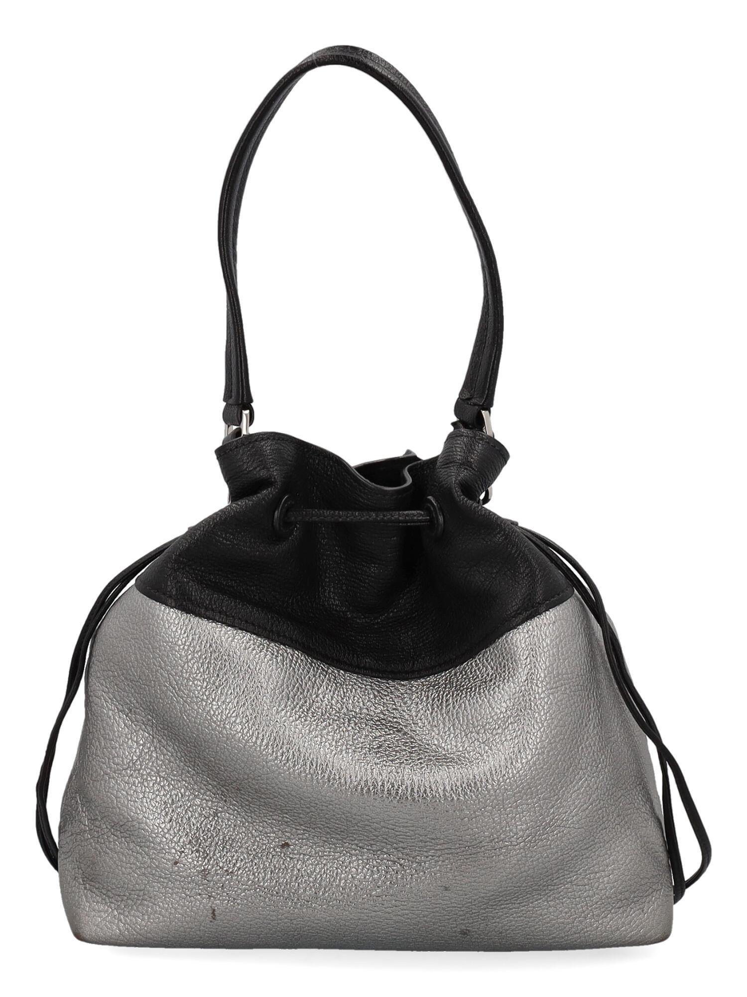 Miu Miu Women Shoulder bags Black, Silver Leather  In Fair Condition For Sale In Milan, IT