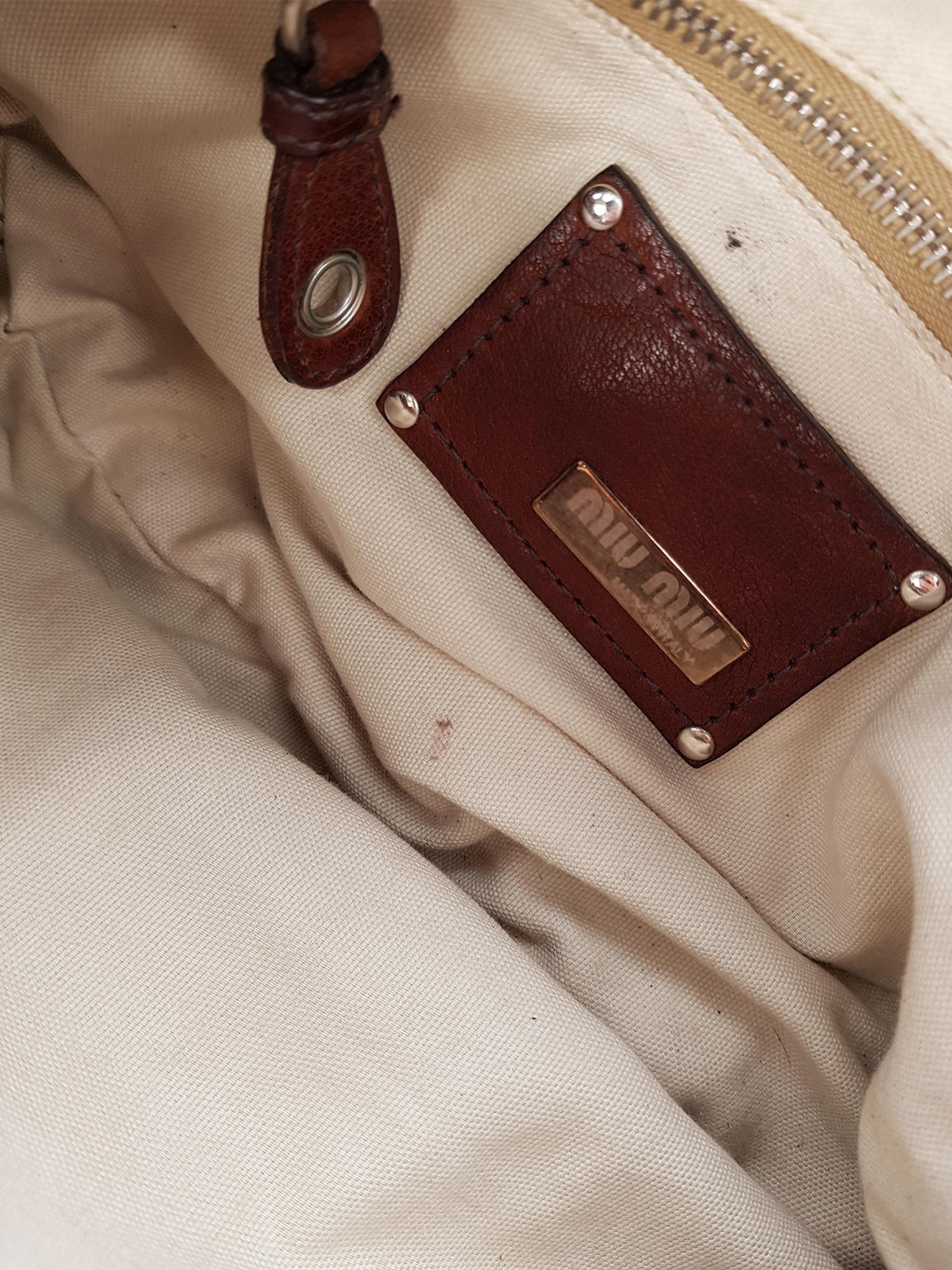 Miu Miu  Women   Shoulder bags   Brown Leather  For Sale 1