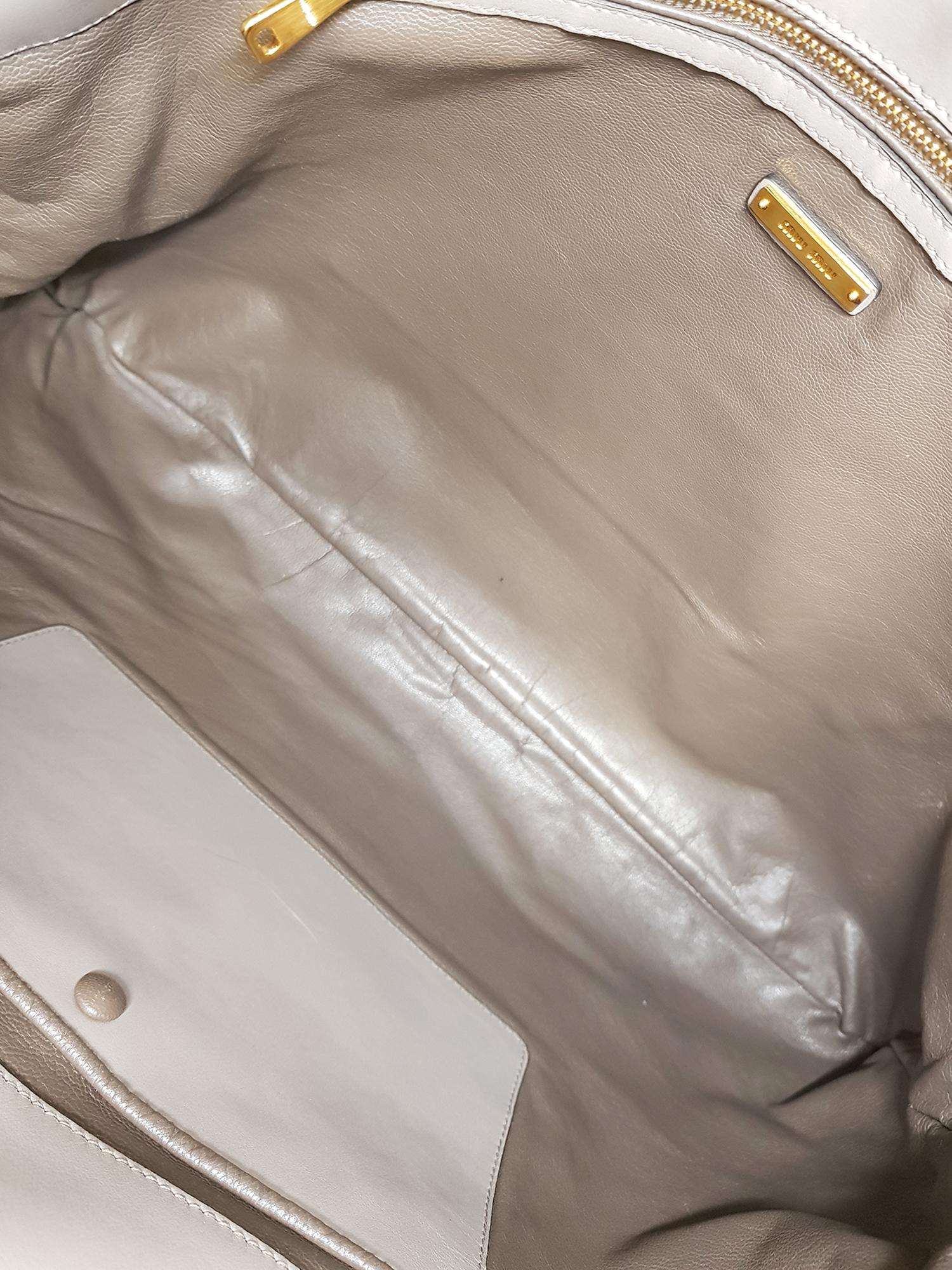 Miu Miu Women Shoulder bags Grey Leather  For Sale 1
