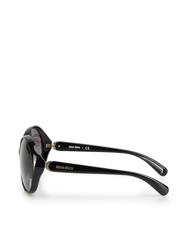 Miu Miu Women's Black Oversized Circular Sunglasses For Sale at 1stDibs