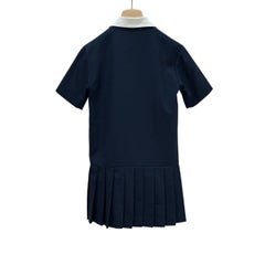 Miu Miu - Vestito Polo Donna Blu - Orlo Plissettato Sz 38