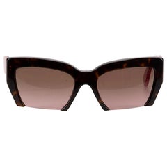 Lunettes de soleil en écaille à verres coupés Brown pour femme Miu Miu