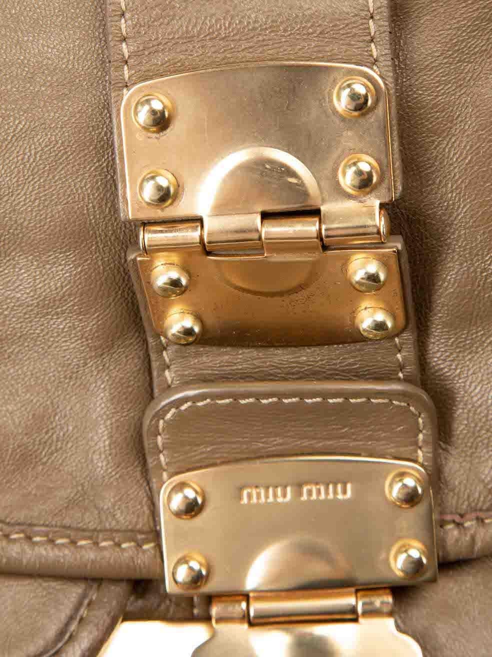Miu Miu Women's Brown Nappa Leather Coffer Matelasse Hobo Bag 2