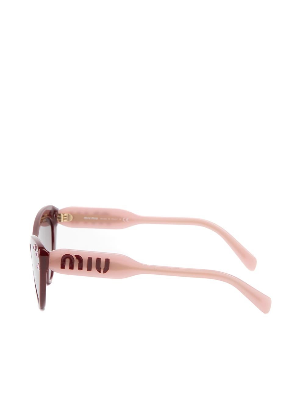 Miu Miu Women's Burgundy & Pink SMU05T Cat Eye Sunglasses 1