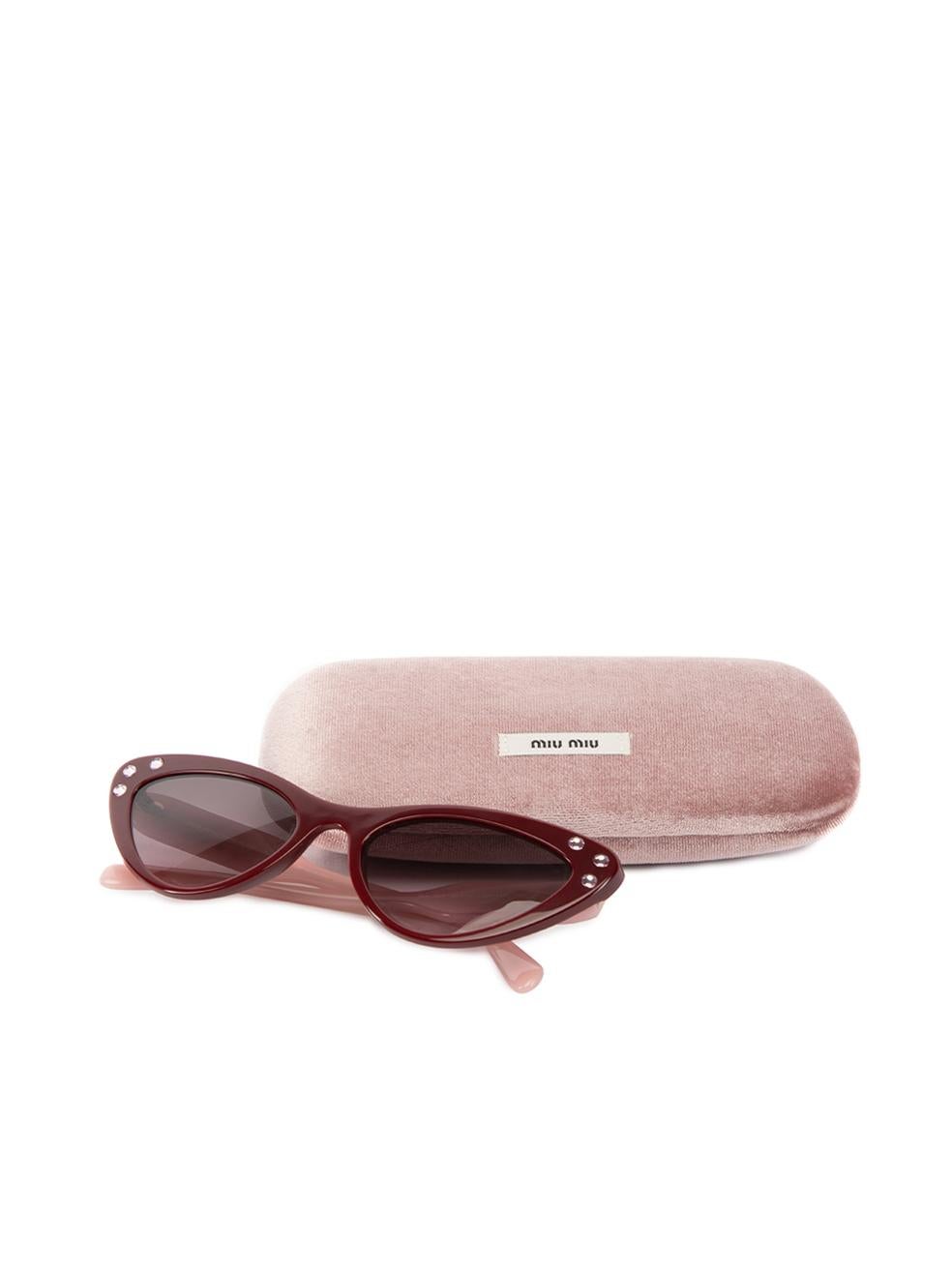 Miu Miu Women's Burgundy & Pink SMU05T Cat Eye Sunglasses 2