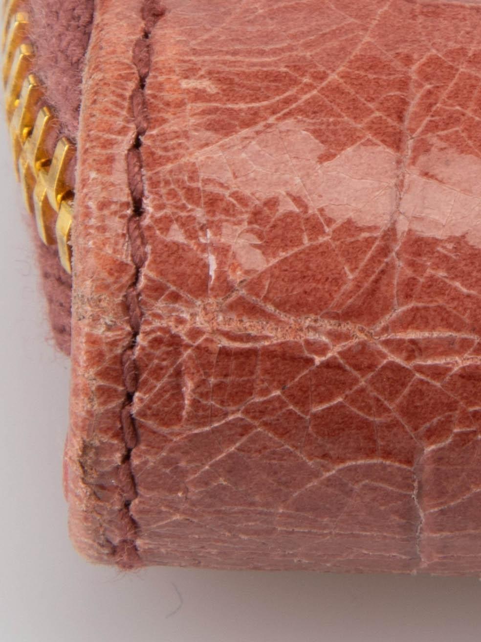 Miu Miu Women's Pink Patent Leather Crocodile Embossed Wallet 4