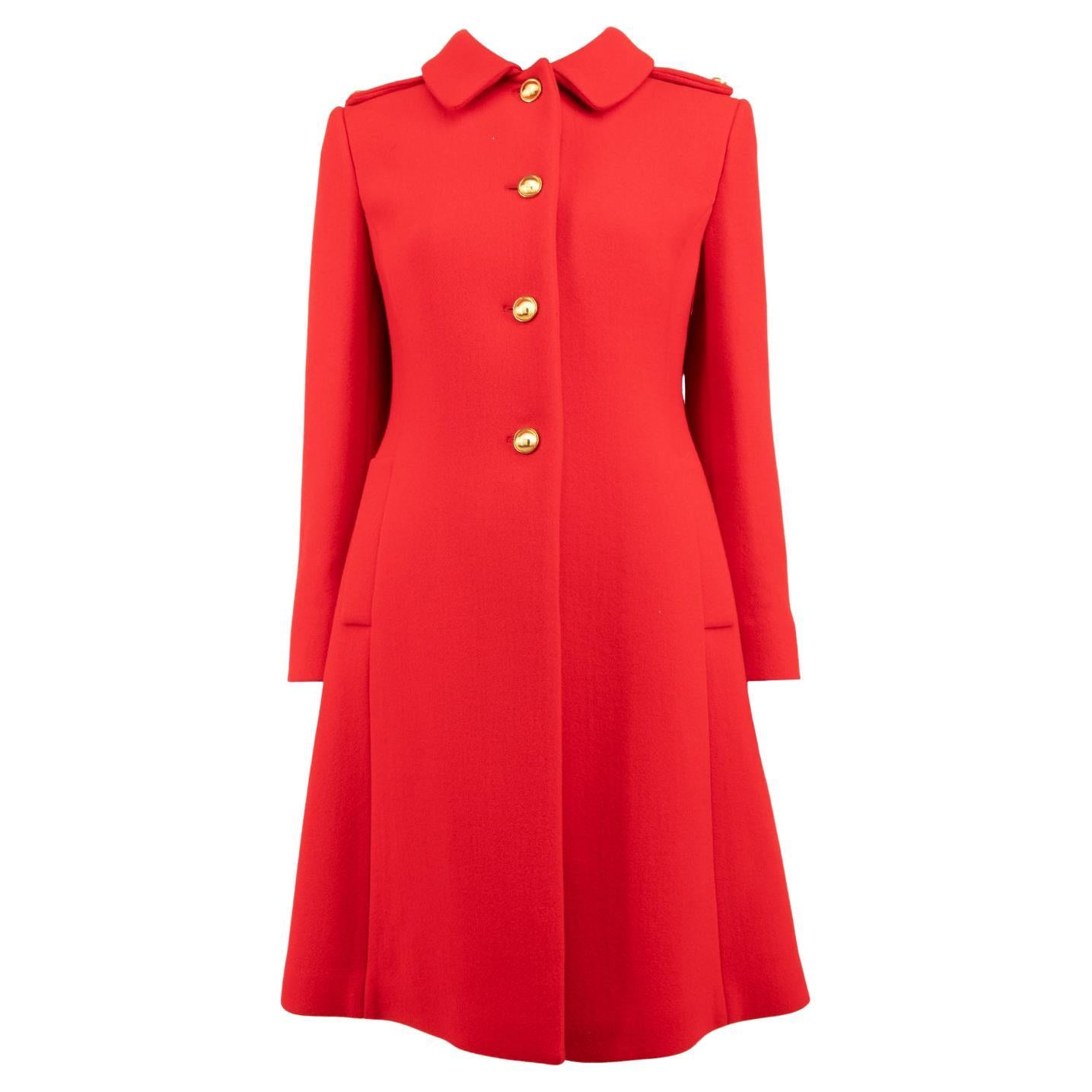 Miu Miu Women's Red Coat With Gold Buttons