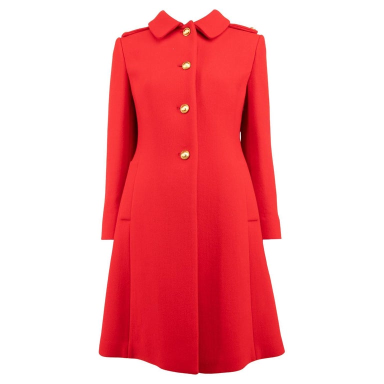 Miu Miu Women's Red Coat With Gold Buttons For Sale at 1stDibs