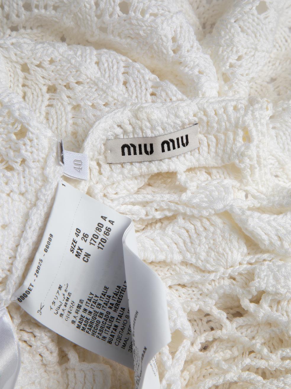 Miu Miu Women's White Crochet Long Sleeve Mini Dress 1