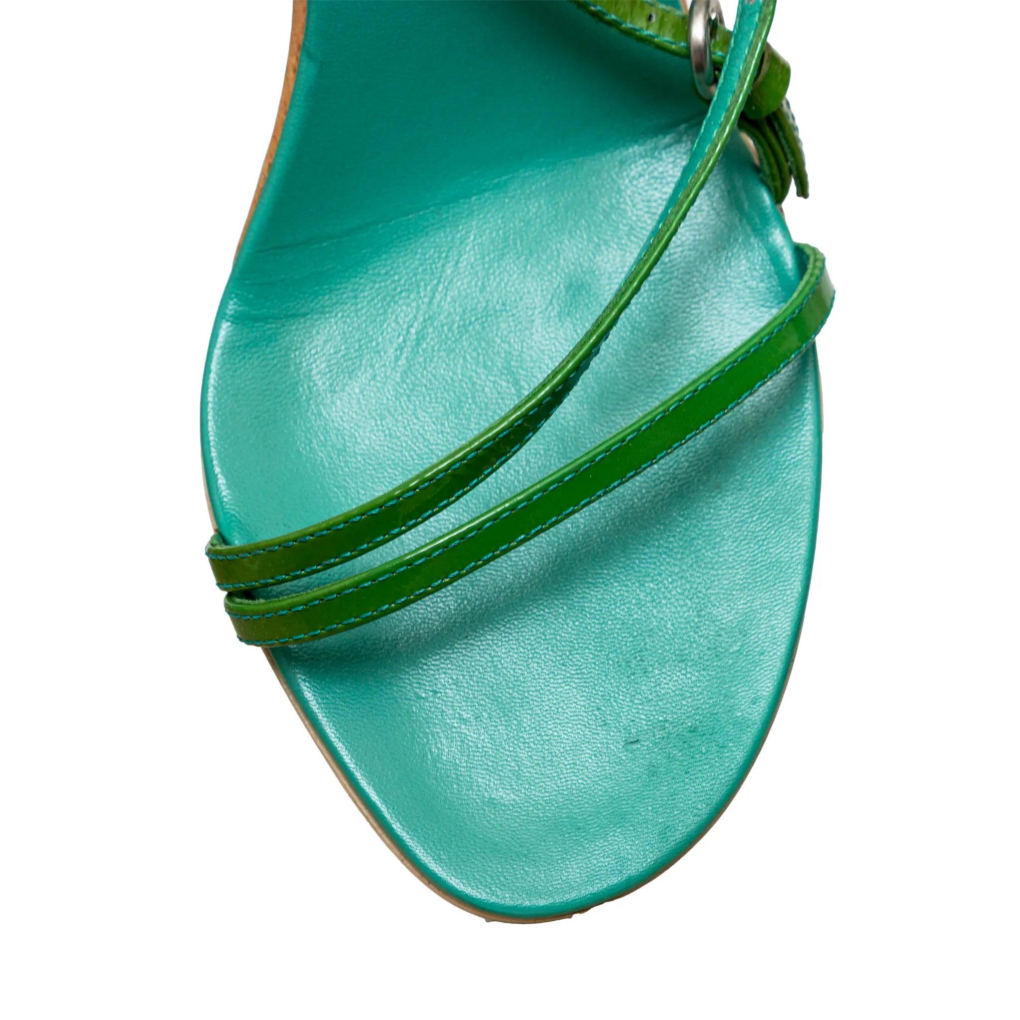 Talons à lanières en bois Miu Miu - années 00 en vente 2