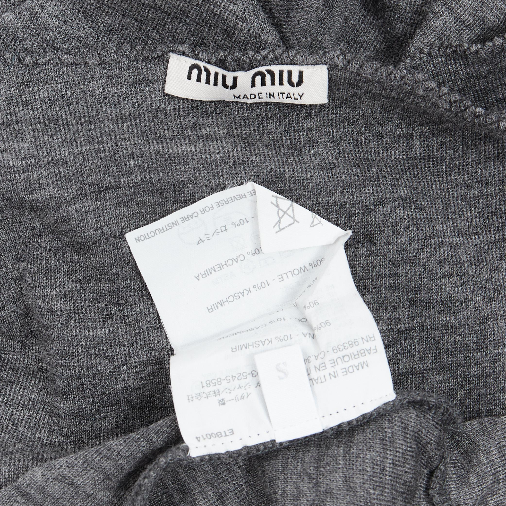 MIU MIU wool cashmere knit lettuce ruffle sleeveless crop vest top S 2