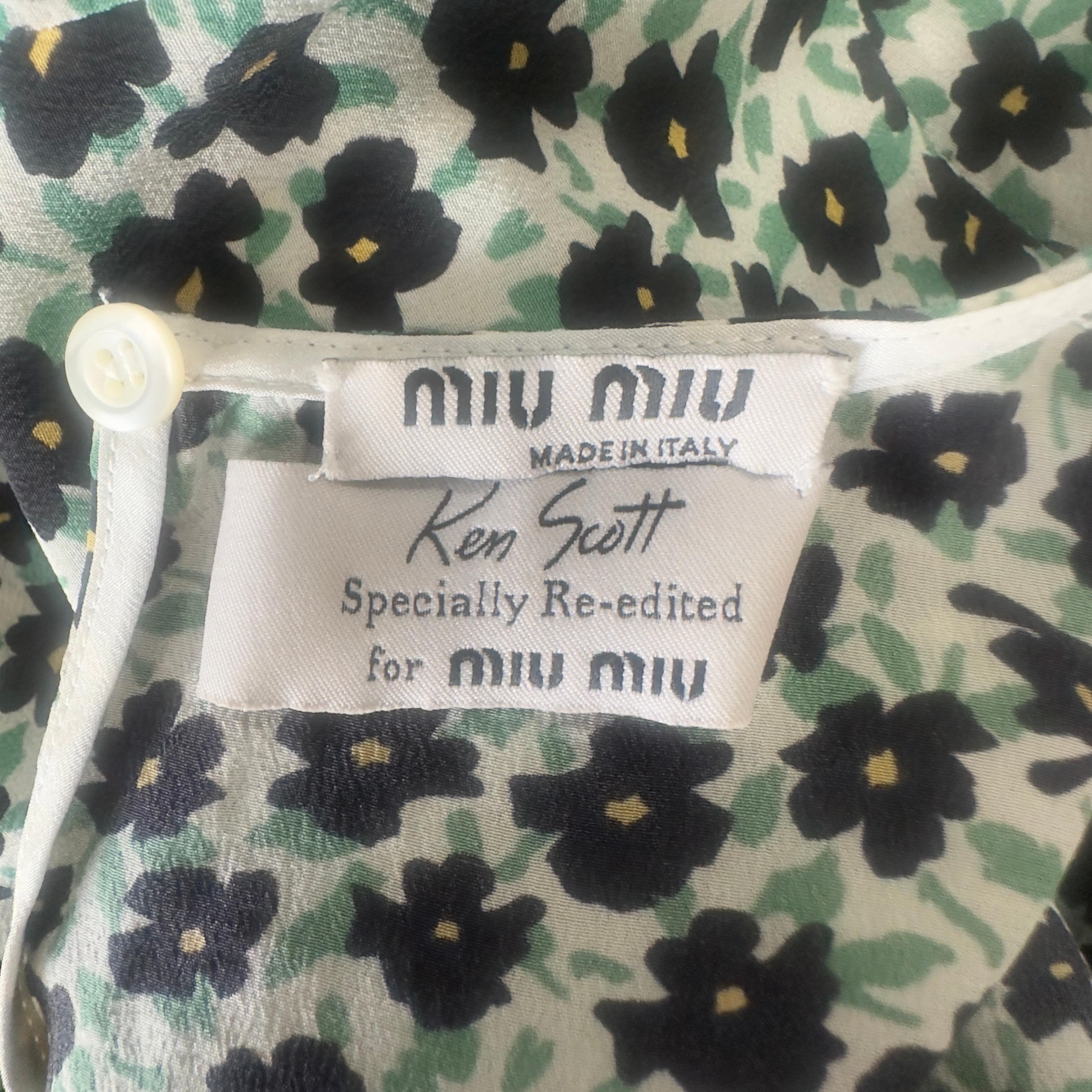 Miu Miu x Ken Scott Blusa in Seta con Stampa Floreale – Edizione Speciale in vendita 1