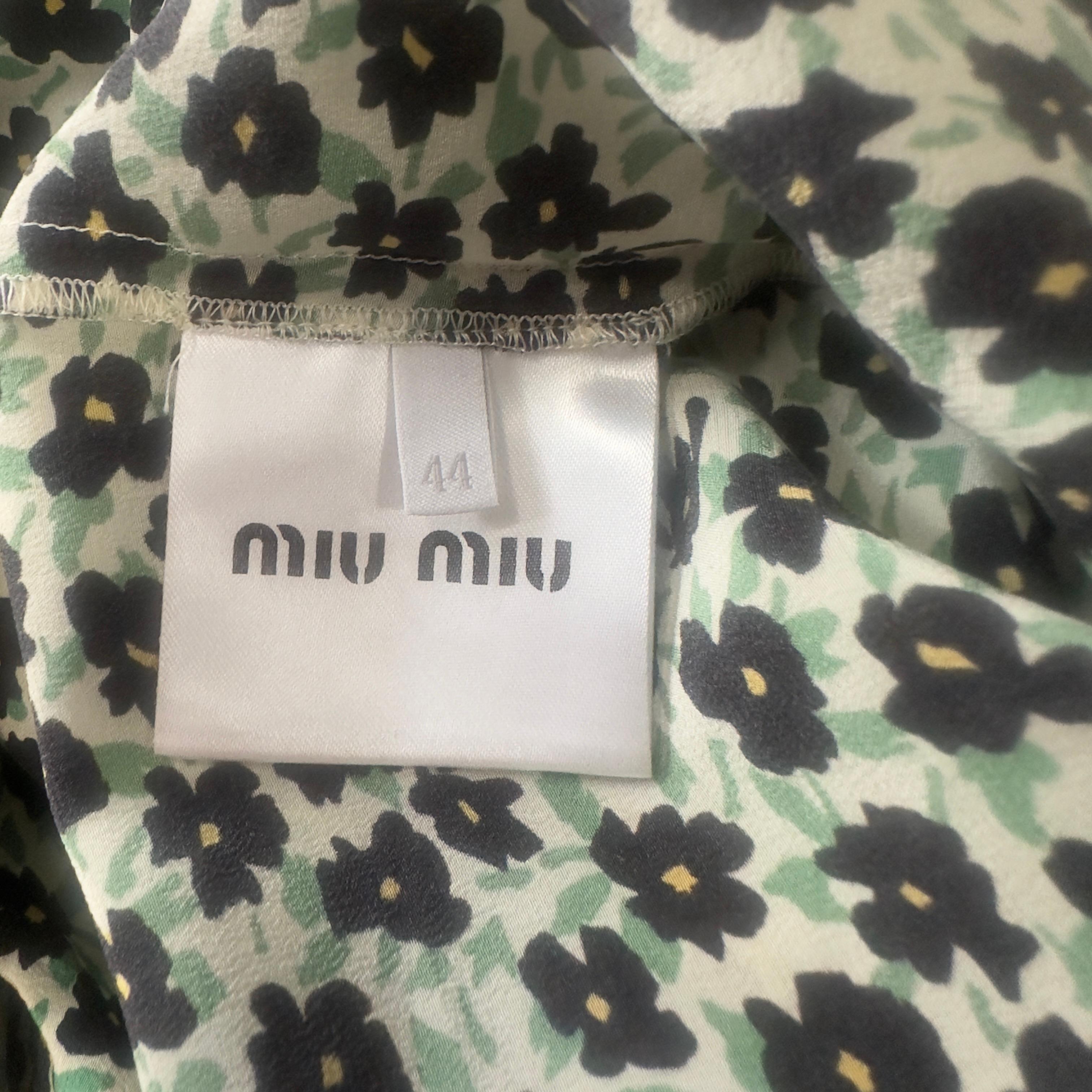 Miu Miu x Ken Scott Blusa in Seta con Stampa Floreale – Edizione Speciale in vendita 2