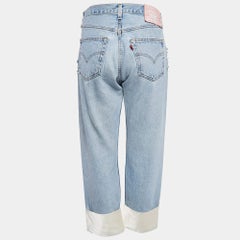 Miu Miu X Levis Light Blue Crystal Satin Trim Denim Jeans M Waist 30"