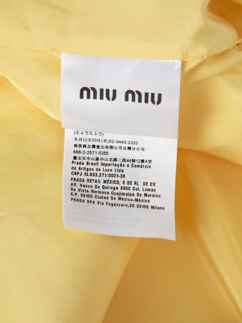 Miu Miu Yellow Embellished Necklace Mini Dress Size S 2