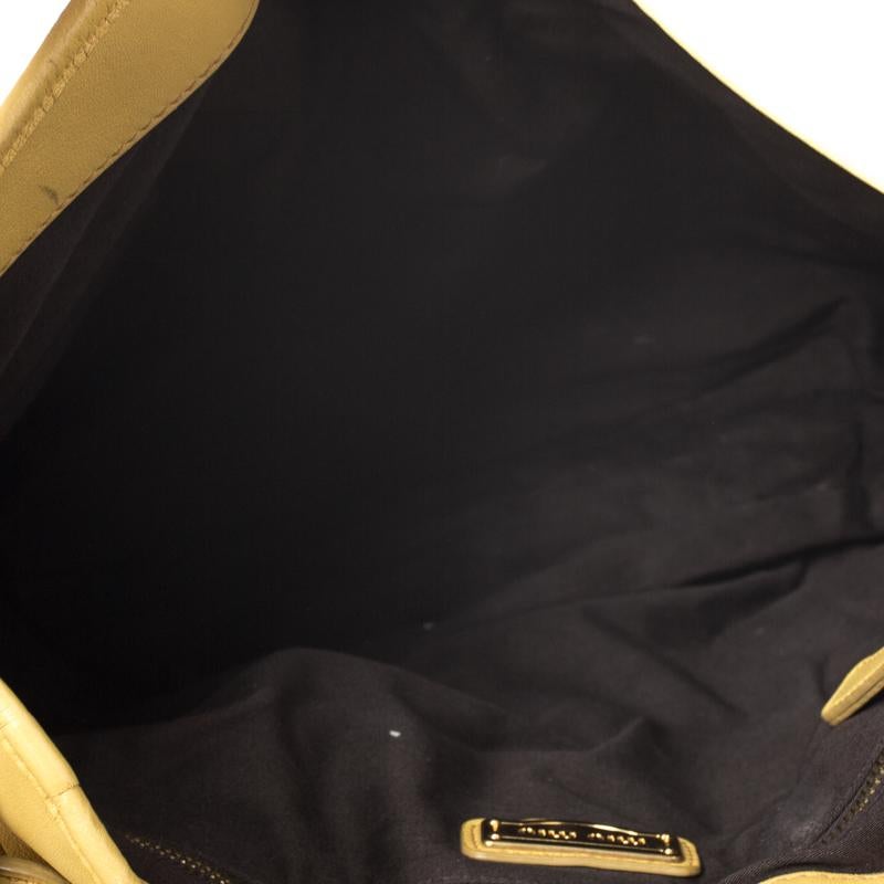 Miu Miu Yellow Matelasse Leather Coffer Hobo 3