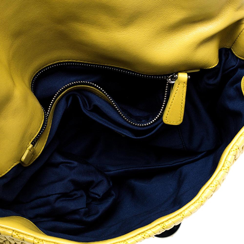 Women's Miu Miu Yellow Matelasse Nappa Leather Crystal Shoulder Bag