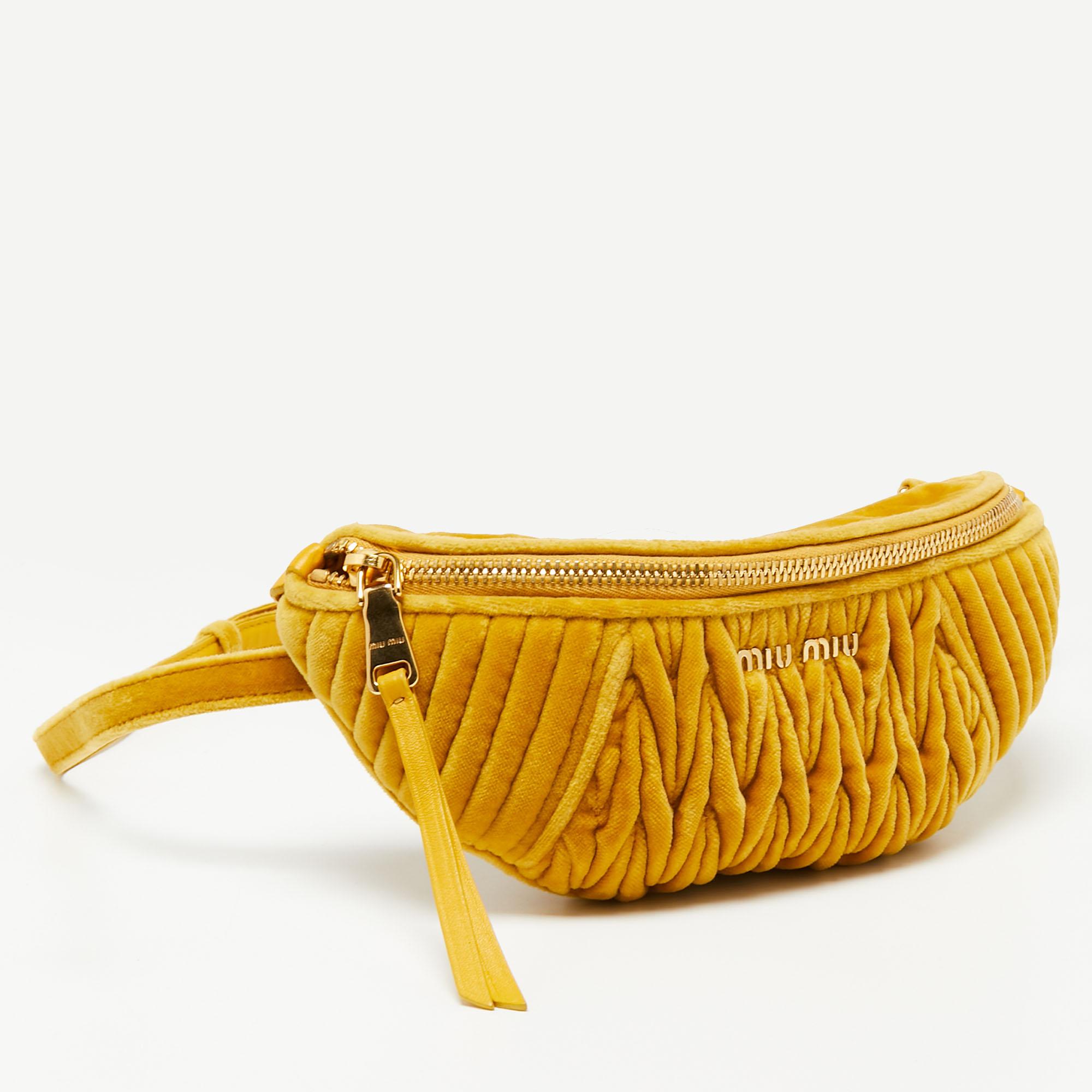 yellow velvet purse
