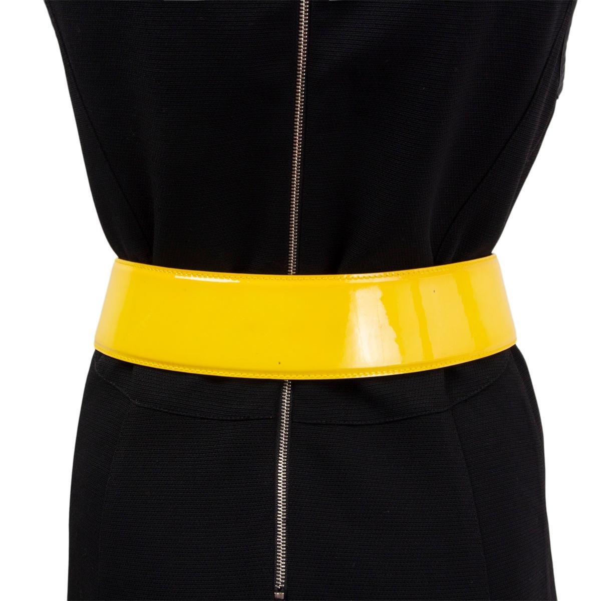 yellow patent leather belt