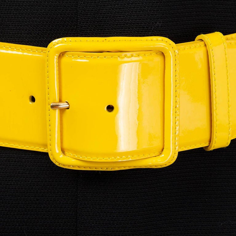 MIU MIU yellow patent leather WIDE WAIST Belt 70 For Sale 1