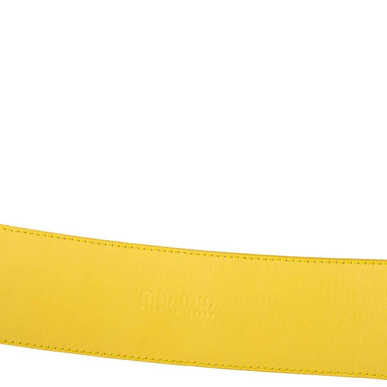 MIU MIU yellow patent leather WIDE WAIST Belt 70 For Sale 2